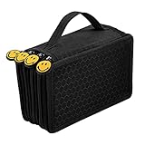 Allright Mäppchen 3 Fächer Federtasche Federmäppchen 72 Slots Stiftemappe Schlampermäppchen Schüleretui Schulmäppchen Federmappe Leer Stift Federkästchen Federpennal Ohne Stift(Schwarz)