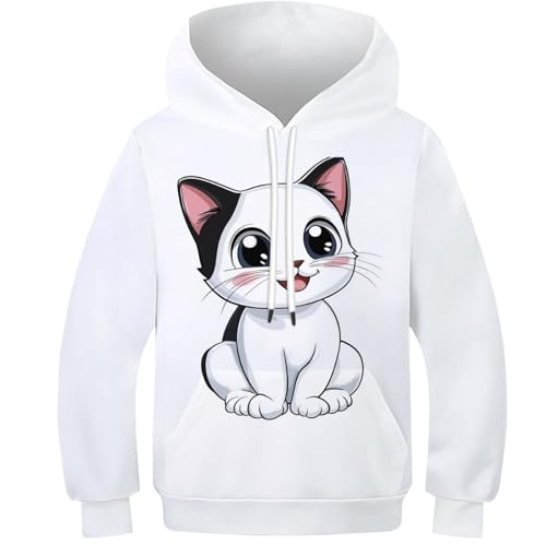 Sweat à capuche chaton pour ado garçon de 6 à 15 ans avec poche avant