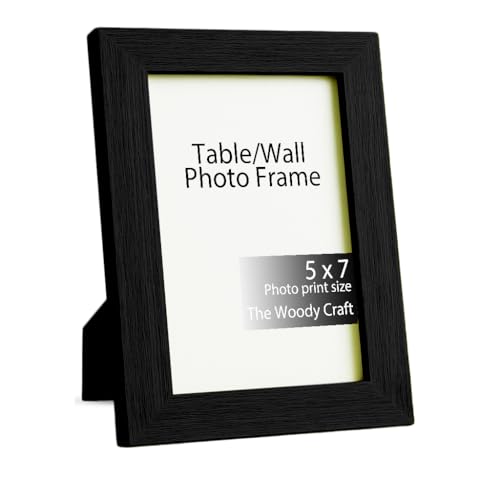 Image of Small Elegant Photo Frames For Table | Classic Photo Frame 5x7 inch | Premium Wooden Photo Frame | Sleek Black Frames For Wall Decor | Perfect Small Photo Frame Gift