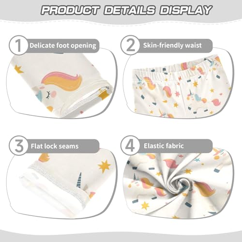 Cute Unicorn Girls Leggings,Workout Leggings for Girls Toddler Athletic Leggings Size for 3-10T3