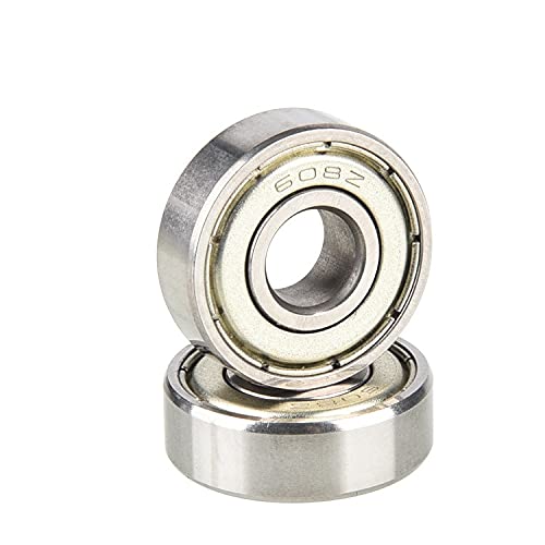 608zz Ball Bearings,Metal Double Shielded Miniature Deep Groove 8mm Skateboard Ball Bearings(8mm x 22mm x 7mm) Radial Bearings Robotics or DIY Projects 3D Printer (4-PCS)