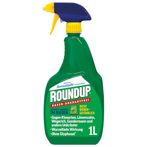 Roundup Rasen-Unkrautfrei AF, 1L - anwendungsfertiger Unkrautvernichter zur Bekämpfung von Unkräutern im Rasen