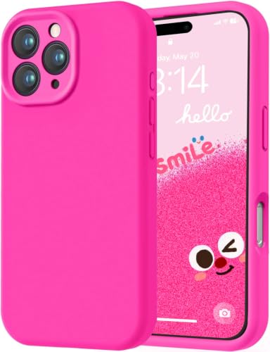 Image of LOVE 3000 Designed for iPhone 16 Pro Case, Premium Silicone with [Soft Anti-Scratch Microfiber Lining] Shockproof Protective Phone Case for Men Women Girls 6.3 inch, Hot Pink