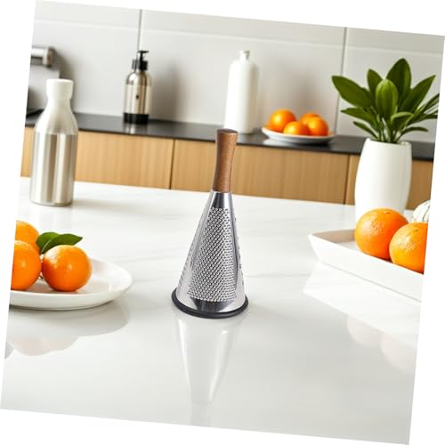 Rallador de queso con mango de madera de acero inoxidable miniatura 7