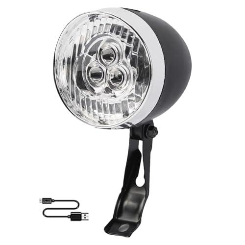 Faro Delantero Retro   Luces Recargables | Luz Frontal De Bicicleta | Luces De Bicicleta Delante Y Trasera | Faros De Bicicletas | Suministros Nocturnos De Alto Brillo | Equipo De Iluminación