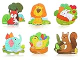 🐿️【 Fácil de Participar】Los puzzle infantiles tienen 4 diferentes especificaciones. La dificultad va de simple a difícil para que los niños puedan aceptarlo y obtener una sensación de rendimiento. Desarrolla habilidades táctiles, motoras, de pensamiento y de aprendizaje, ayuda a desarrollar las habilidades cognitivas de los niños.