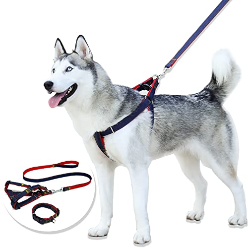 Yiyifu 3 In 1 Dog Harness Suits – No Pull Solution For Dogs – Choose From Chest Nylon Is Perfect For Running Or Jogging – Front Clip Stops Light To Moderate Pulling, Red And Black, 0.39 In Wide #TOP29