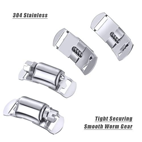 Steelsoft 304 Stainless Steel Hose Clamp Assortment Kit DIY, Cut-to-Fit 12 FT Metal Strap+8 Stronger Fasteners,Large Adjustable Worm Gear Band Hose Clamps Screw Clamps Duct Pipe Metal Clamp Strapping
