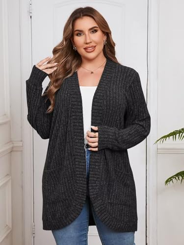 Image of BELAROI Women Plus Size Cardigan Sweater Fall Outfit
