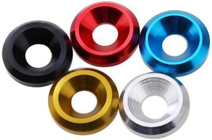 10pcs M5xD16xH3.5mm Aluminum Alloy Fisheye Gasket Tapered Concave Hole Counterbore Screw D16 Outer Diameter 3.5mm Height (Inner Diameter: aluminum color)