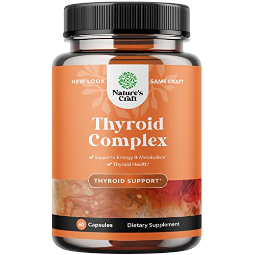 Energizing Natural Thyroid Support Supplement - Thyroid Supplement with Thyroid Vitamins Iodine B12 Selenium Ashwagandha and More - Natural Energy...
