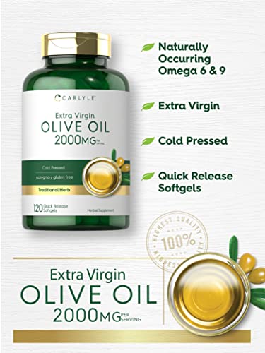 Carlyle Olive Oil Supplement 2000Mg | 120 Softgels | Cold Pressed Extra Virgin Olive Oil | Non-Gmo, Gluten Free #TOP2
