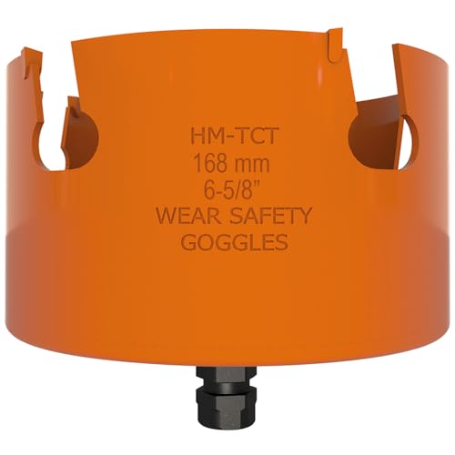 CMT 550-168X - HOLE SAW FOR WOOD/PLASTIC H=60 D=168 (6-5/8'') Z_ RH, Orange - Image 2