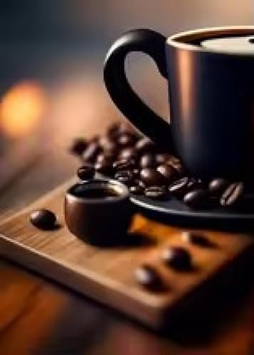 Impression murale de grains de café et latte en toile vintage chic
