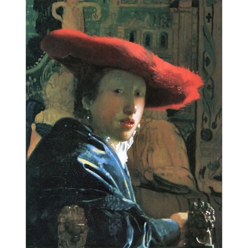 Poster Vermeer La Fille au chapeau rouge grand format 101x127 cm ARTICULOZY