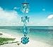 Woodstock Chimes Asli Arts Collection, Capiz Waterfall, 40'' Azure Capiz Wind Chimes for Outdoor, Patio, Home or Garden Décor, Wind Chime for Mom Christmas/Hanukkah Gifts (CWRA)
