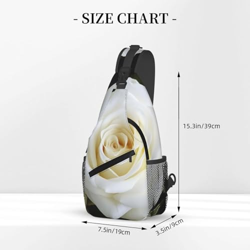Mochila tipo sling negra con diseño floral y cierre de cremallera miniatura 2