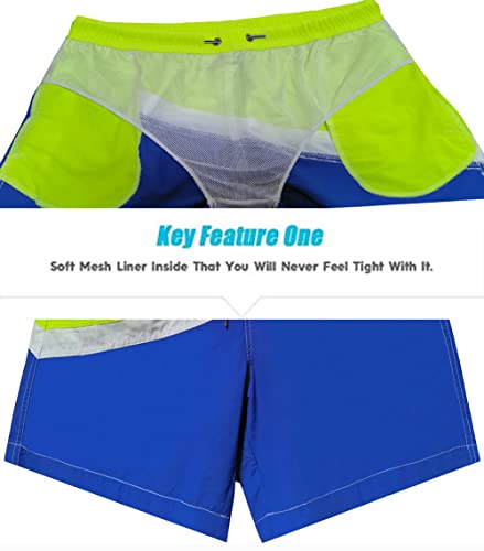Men's Swim Trunks Quick Dry Athletic Swimwear Shorts with Mesh Lining and Pockets3