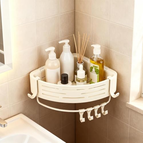 Système de rangement de douche d'angle mural sans perçage pour shampoing