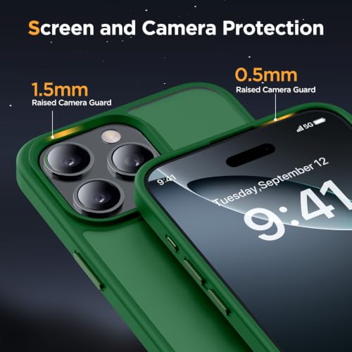 Image of miracase for iPhone 16 Pro Matte Series Case, Magnetic, Dark Green | Velvet Touch | Military-Grade Protection | Anti-Fingerprint | 6,3 Inch