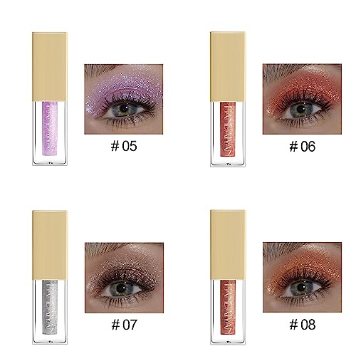 Gireatick 12Pcs Glitter Liquid Eyeshadow Set, 12 Colors Metallic Shimmer EyeShadow Makeup Kit - Image 3