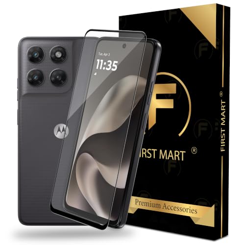 Image of FIRST MART Tempered Glass for Motorola G77 Power, 9H Full-Glue Screen Protector, 3D Edge-to-Edge, HD Clear, Oleophobic, Case-Friendly, Bubble-Free| Black