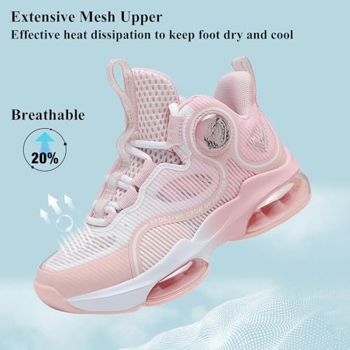 Image of VITUOFLY Kids Basketball Shoes Boys Sneakers Girls Mid-top Sports Shoes | Ankle protection, Non-slip TPR outsole, Cushioned shock-absorbing EVA midsole, Indoor outdoor sports for little & big kids