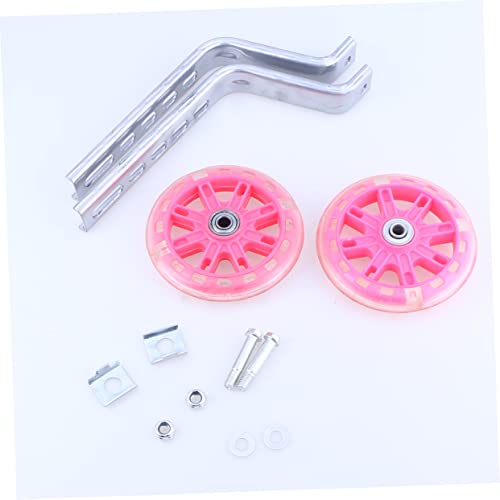 Ruedas de Entrenamiento Auxiliares Ajustables Luxshiny Rosadas con Destello Silencioso para Balance y Estabilidad miniatura 4