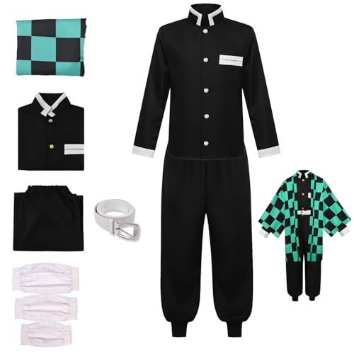 ToouYoor Anime Costume Cosplay Green Kimono Suit Outfit Halloween Costume(Green,XXL)