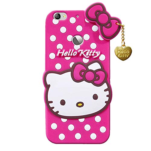 Image of Unirock Hello Kitty Back Case Cover for LeEco Le 1S| 3D Cute Hello Kitty Case |Soft Silicone Rubber Back Cover with Pendant Kitty Cover for LeEco Le 1S (Pink)