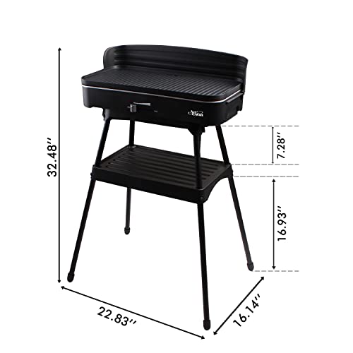 Artestia Electric Grill Indoor Outdoor Smokeless 2 In 1 Bbq Grills Temperature Control Portable Removable 1500W Stand Grill For Cooking, Bbq Party, Easy To Clean, Black #TOP5