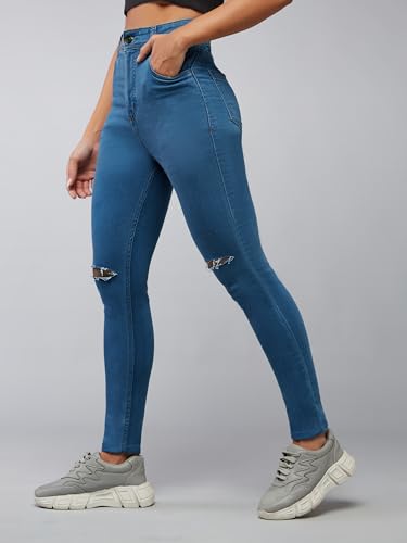 Image of Dolce Crudo Distressed High Rise Skinny Jeans for Women
