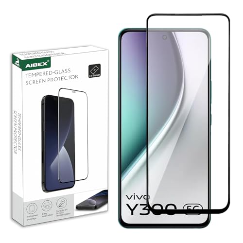 Image of AIBEX Tempered Glass for Vivo Y300 / Oppo F27 / Realme 13 / Realme P1 5G | 9H Hardness | Anti-Glare & Anti-Fingerprint | Water Resistant | Edge-to-Edge Full Screen Protector |Bubble-Free Installation