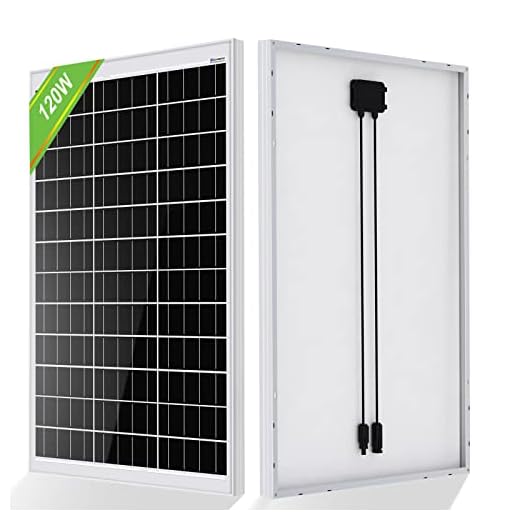 ECO-WORTHY 120W Panel Solar 12V Monocristalino Placa Solar Aplicable para RV, Autocaravana, Barco, Cobertizo, Caravana, Casa, Sistema de Panel Solar Fuera de la Red