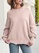 ANRABESS Women Oversized Sweaters Batwing Long Sleeve 2025 Fall Outfits Crewneck Casual Knit Side Slit Fashion Pullover Top Pink X-Large