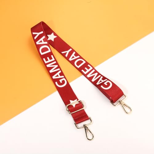 Image of Game Day Purse Strap Replacement Crossbody Wide Shoulder Strap Star Football Strap for Stadium Approved Clear Bag