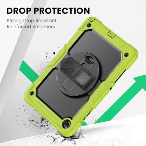 Coque Galaxy Tab A11 Plus incassable avec protège écran et béquille verte