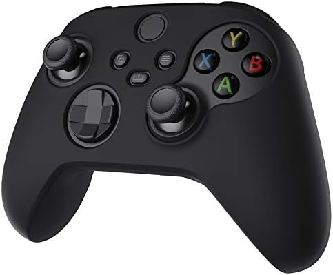 PlayVital Black Pure Series Anti-Slip Silicone Cover Skin for Xbox Series X Controller, Soft Rubber Case Protector for Xbox Core Wireless Controller with Black Thumb Grip Caps — view 5