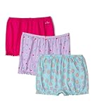 Jockey SG06 Girls Super Combed Cotton Bloomers with Ultrasoft Waistband (Pack of 3)_Lavendula, Beetroot Pink & Angel Blue_11-12 Yrs