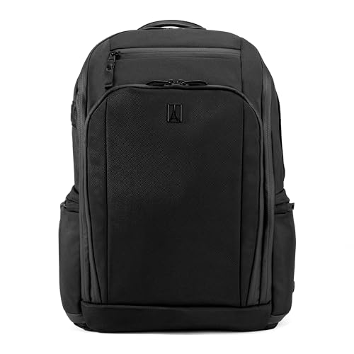 Image of Travelpro Altitude All-Purpose Full Expansion Laptop Backpack 24-34L, Water Resistant, Work, Business, Men and Women, Jet Black