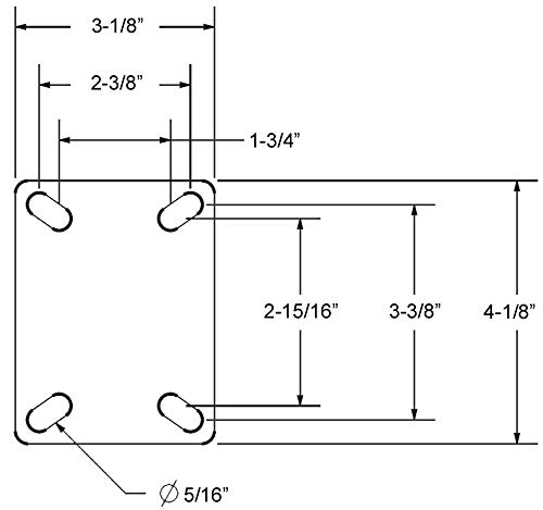 Miniatura 2 de Juego de 4 ruedas giratorias de 3 pulgadas para rodillos con rueda de plástico resistente y placa de montaje de 3-18x4-18"
