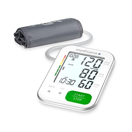 medisana BU 570 connect Tensiomètre à bras, mesure de pression et du pouls avec fonction mémoire et app Bluetooth, échelle de feux tricolores, fonction...