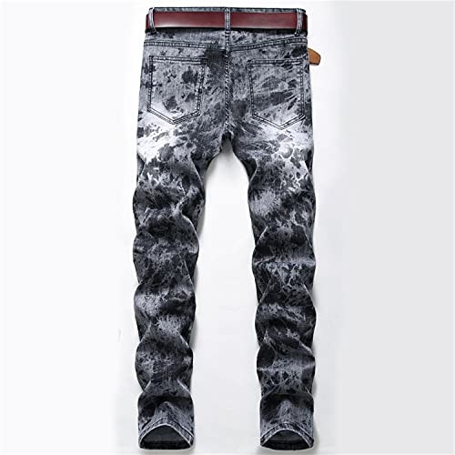 Generic Men's Skinny Washed Slim Fit Jean Pants Fit Fashion Super Comfy Stretch Biker Trousers Dark Tint Stylish Straight Jeans (29,Gray)2