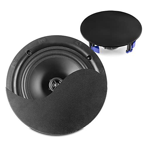 Power Dynamics NCBT8B - Haut-Parleurs de Plafond Bluetooth - Noir, Livrés par Paire, 8 Pouces, 80 Watts, Design Élégant, Enceintes Public Address, Idéal...