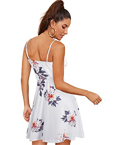 Image of Newshows Women's Summer Dress 2025 Spaghetti Strap Sleeveless V Neck Casual Swing Sundress with Pockets