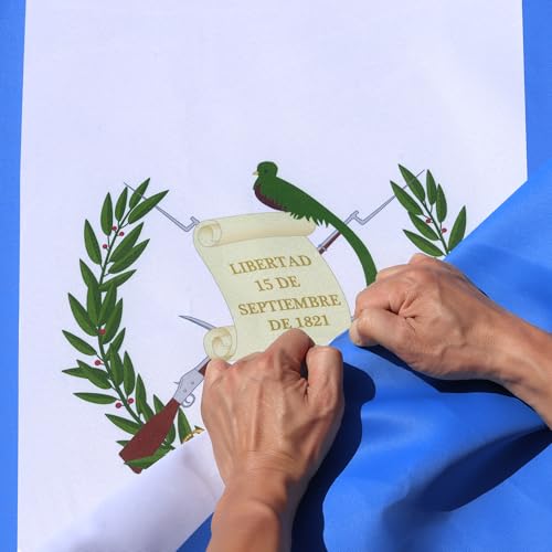 Bandera de Guatemala de 3 capas de doble cara que es resistente a los desgarros y las arrugas
