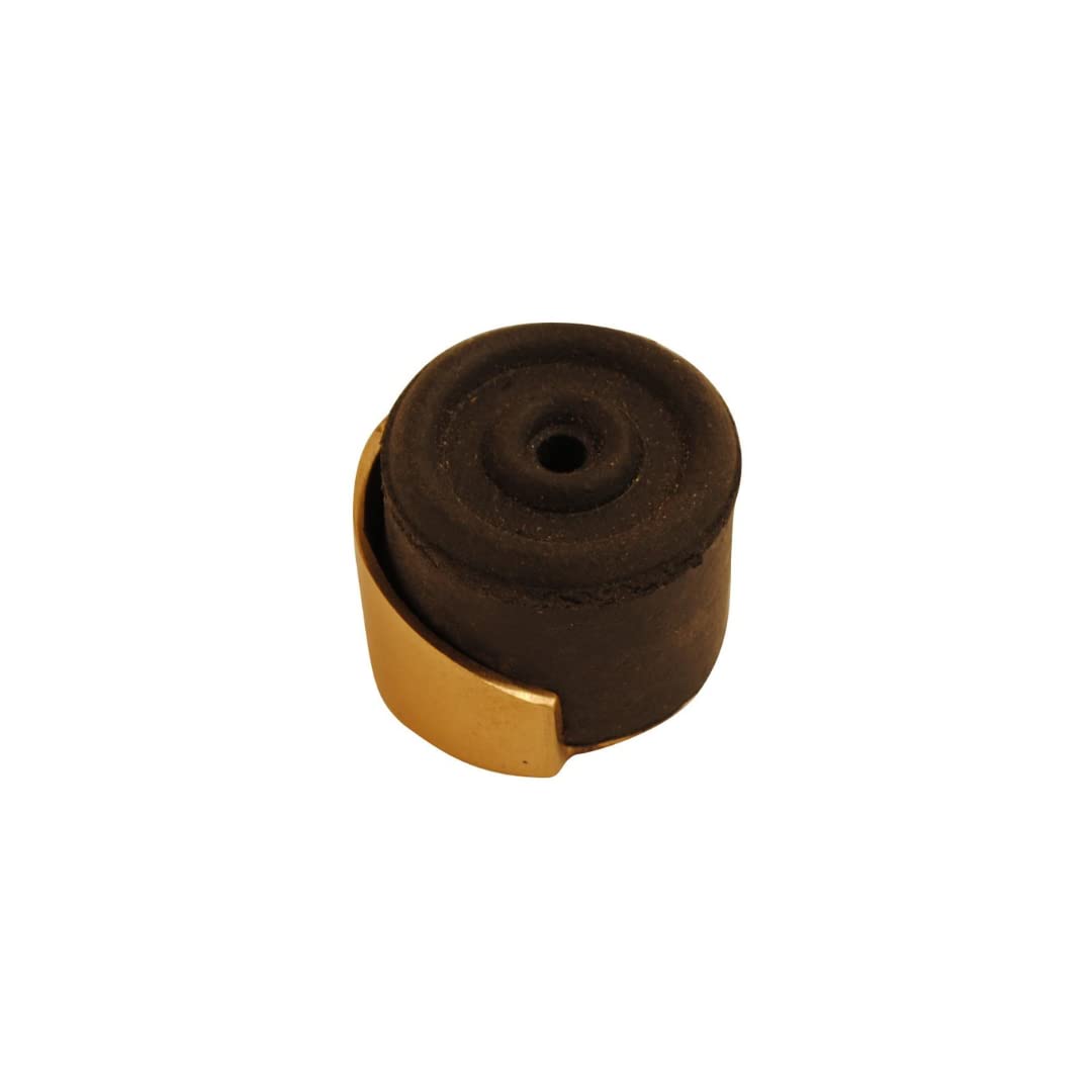 Vibe Silver Shielded Door Stop Brass 33Mm, Door Stopper, Rubber Bumper To Protect Door, Walls, And Skirting For Internal Use