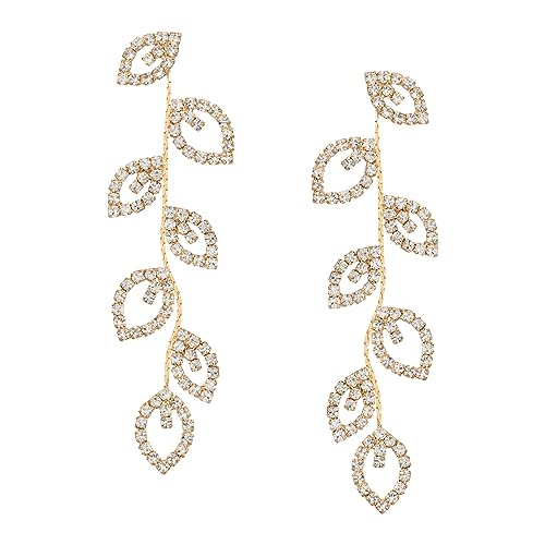 SWEETV Crystal Wedding Earrings for Brides, Bridesmaid, Bridal Earrings for Wedding, Fancy Cubic Zirconia Rhinestone Dangling Earrings for Women Prom Party Jewelry Gifts, Silver04