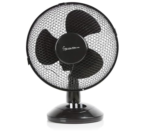 Signature 9 2 Speed Desk Fan with Oscillation Adjustable Tilt Black S40008B