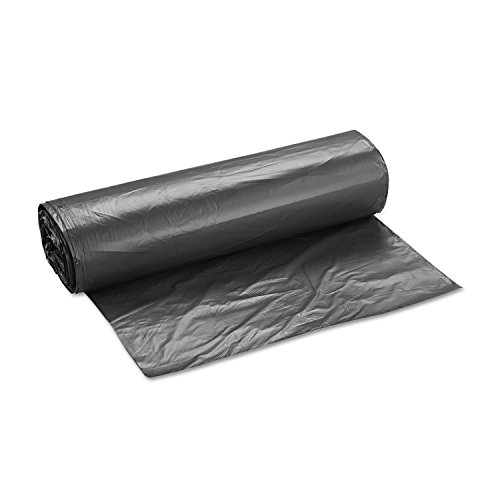Image of Inteplast Group high-Density interleaved Commercial can Liners, 45 gal, 16 microns, 40 inch x 48 inch, Black, 25 Bags /roll, 10 Rolls /Carton